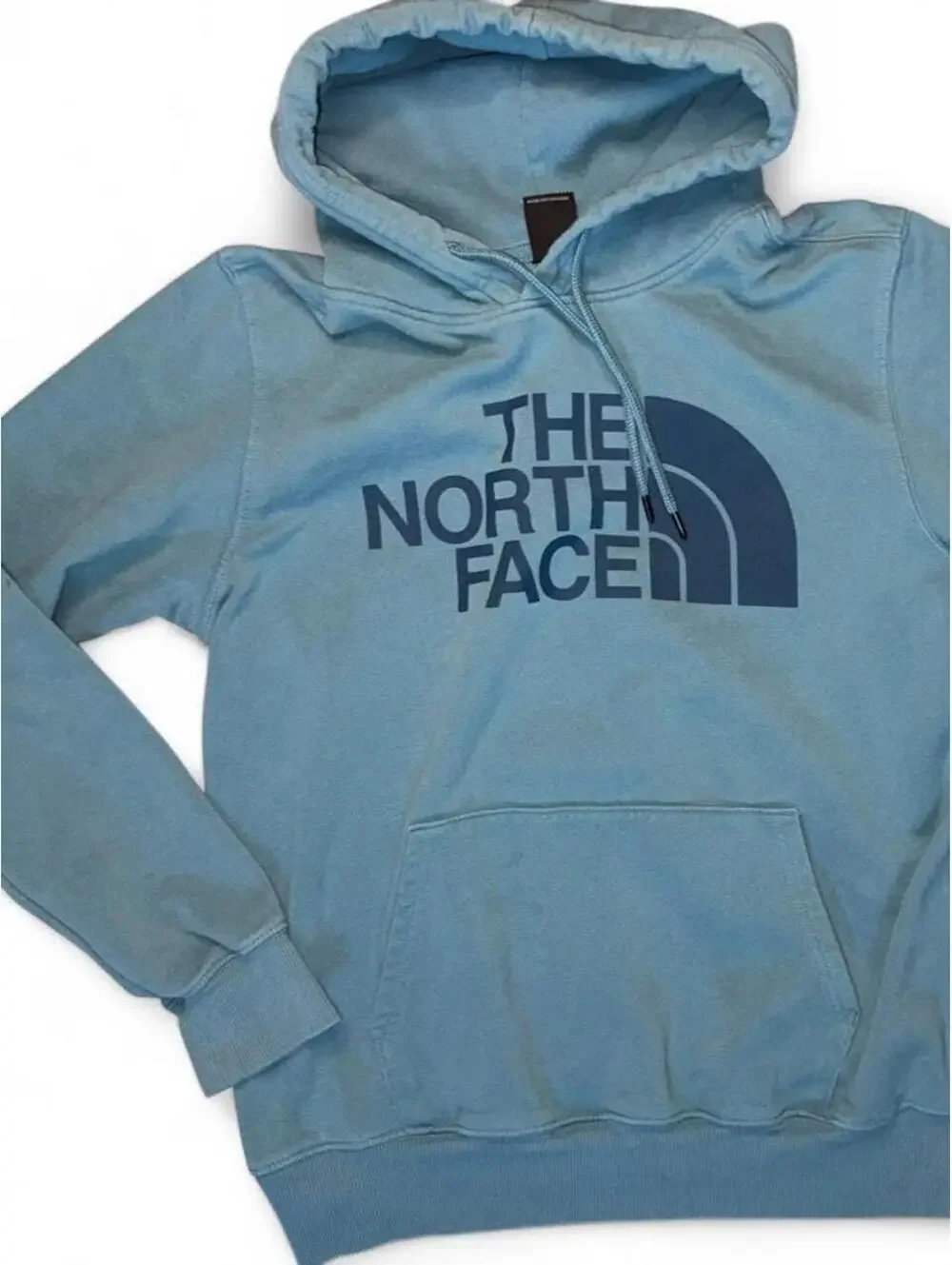 The North Face Men's Blue Hoodie logo sz M preppy cabin layer